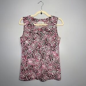 Kasper Vintage 90's Y2K Pink & Black V-Neck Short Sleeve Top